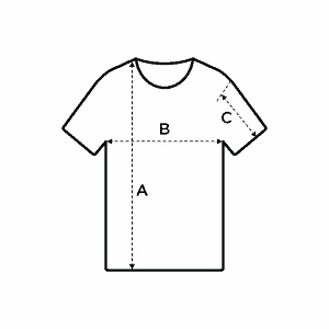 Size guide, regular t-shirt, L'Usine Bleue