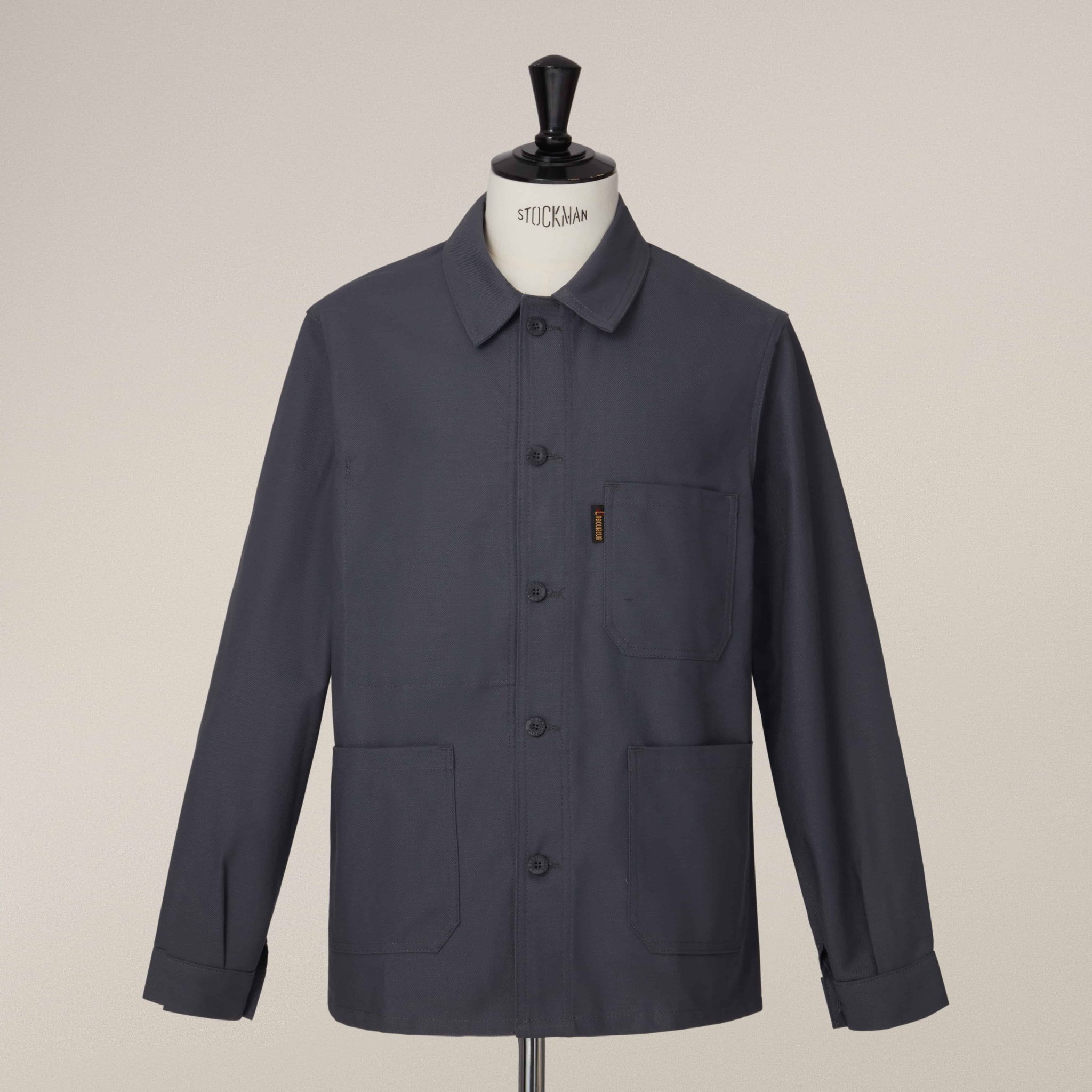 Old Tiralahilacha Helmut Unisex Overshirt Worker Organic Cotton In Blue
