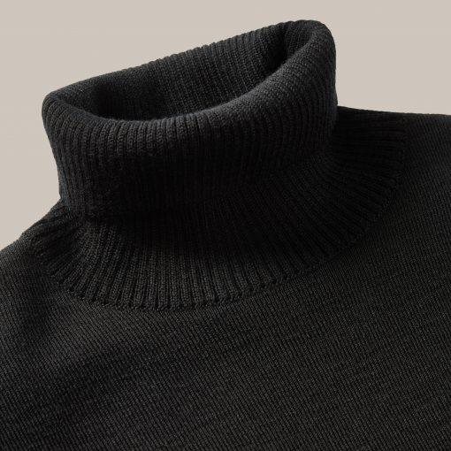 Wool Rollneck Sailor Sweater -Black