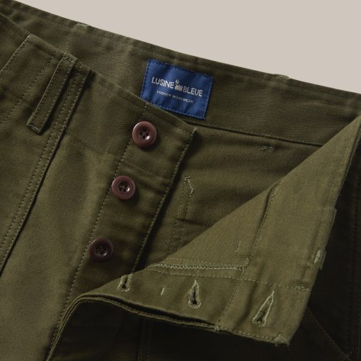 L’Usine Bleue Moleskin Work Pants – khaki green