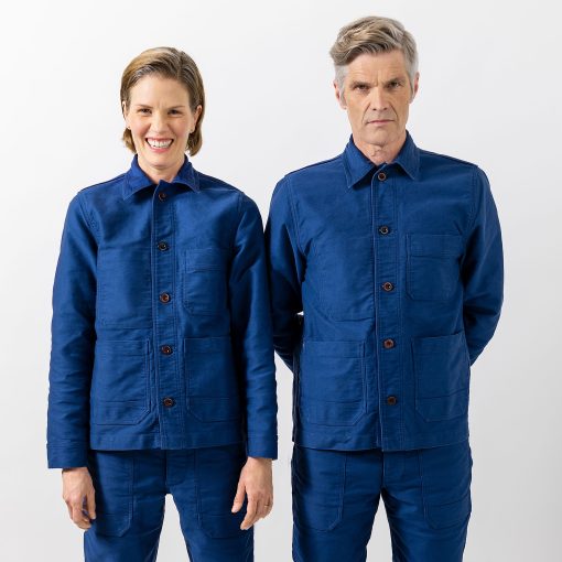 L'Usine Bleue Moleskin Work Jacket - Blue - L'Usine Bleue